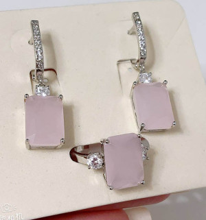 Комплект бижутерии с фианитами ER-227-s-roscvc