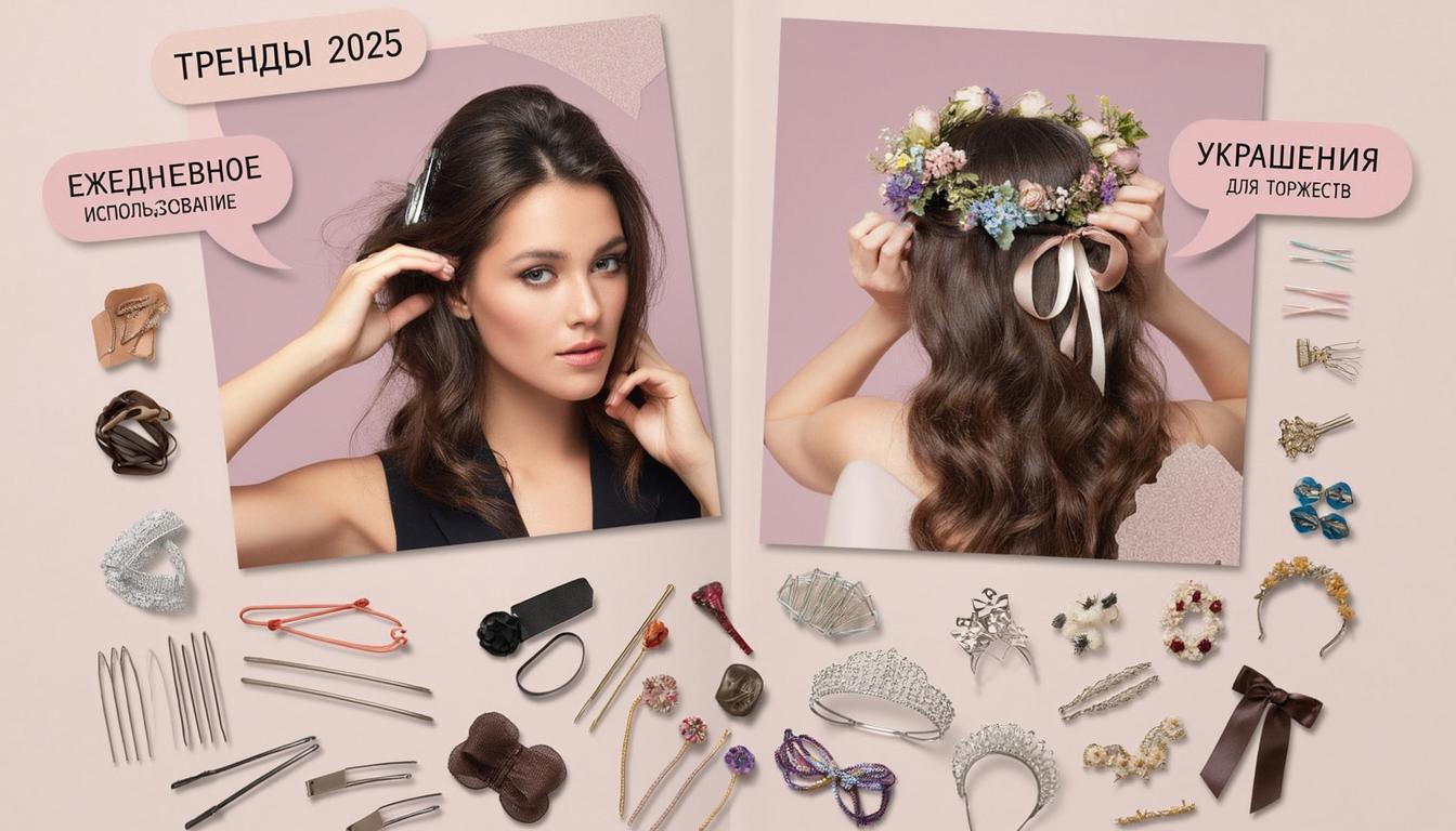 Заколки, обручи, шпильки