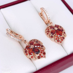 Серьги позолоченные с фианитами E-6606