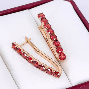 Серьги позолоченные с фианитами E-6608