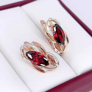 Серьги цветные с комбинированным покрытием E-6611