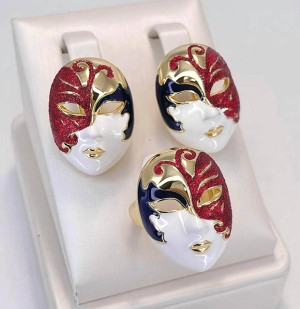 Комплект стильной бижутерии с эмалью ER-1856