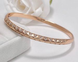 Браслет позолоченный с фианитами BRAS-970-18cm