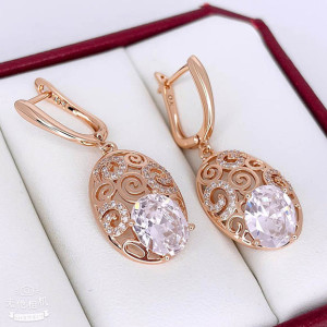 Серьги ажурные с фианитами E-6623