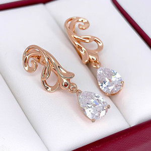 Серьги с фианитами E-6629