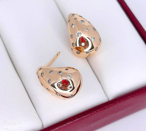 Серьги стильные с фианитами E-6642