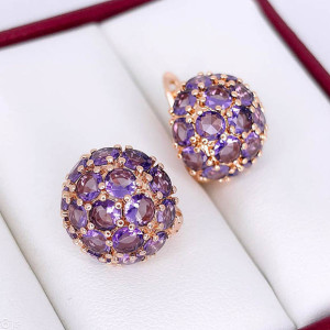 Серьги фианитовые с позолотой E-6646