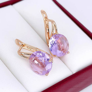 Серьги позолоченные с фианитами E-6655