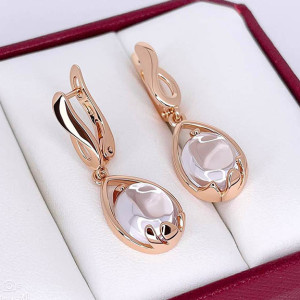 Серьги позолоченные с фианитами E-6662