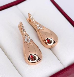 Серьги позолоченные с фианитами E-6671