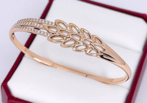 Браслет позолоченный с фианитами BRAS-1133-17.5cm