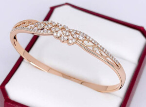 Браслет позолоченный с фианитами BRAS-1134-17.5cm