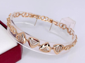 Браслет позолоченный с фианитовыми вставками BRAS-1139-17cm-19cm-10mm