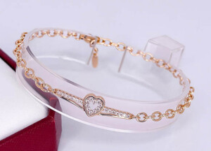 Браслет фианитовый с позолотой BRAS-1141-16cm-19cm