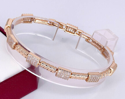 Браслет позолоченный фианитовый BRAS-1145-16.5cm-18.5cm