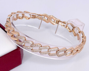 Браслет стильный с фианитами BRAS-1147-16.5cm-18.5cm-9mm