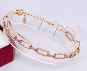 Браслет с цветными фианитами BRAS-912-16cm-19cm-5mm