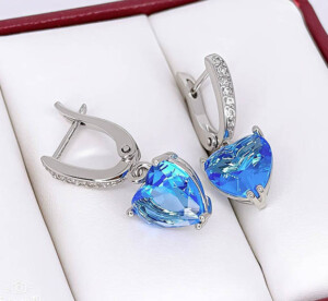 Серьги с фианитами E-6577