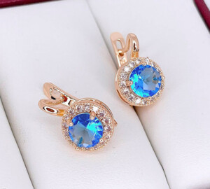 Серьги цветные фианитовые E-6694