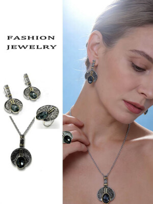 Комплект стильных украшений ERP-0089-black