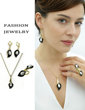 Набор стильной бижутерии с жемчугом ERP-0100-g-perlwhite