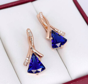 Серьги позолоченные с фианитами E-6705