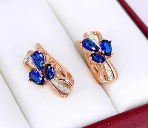 Серьги с цветными фианитами E-6711