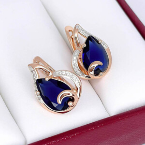 Серьги фианитовые с комбинированным покрытием E-6712