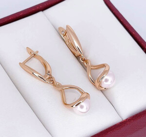 Серьги позолоченные с жемчугом E-6717