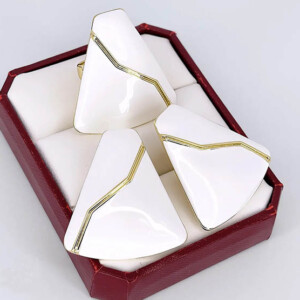 Набор стильной бижутерии с эмалью ER-1875-g-white