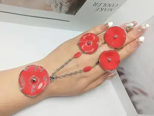 Набор цветных украшений с эмалью ERP-0110-s-red