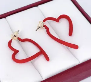 Серьги стильные цветные E-6751-g-red