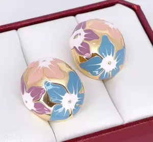 Серьги с цветной эмалью E-6432