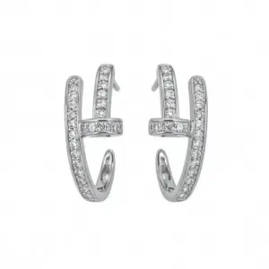 Серьги фианитовые E-6832