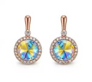 Cерьги c разноцветными кристаллами Swarovski E-6840-g-mistik