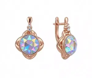 Серьги с разноцветными кристаллами Swarovski E-6842-g-mistik